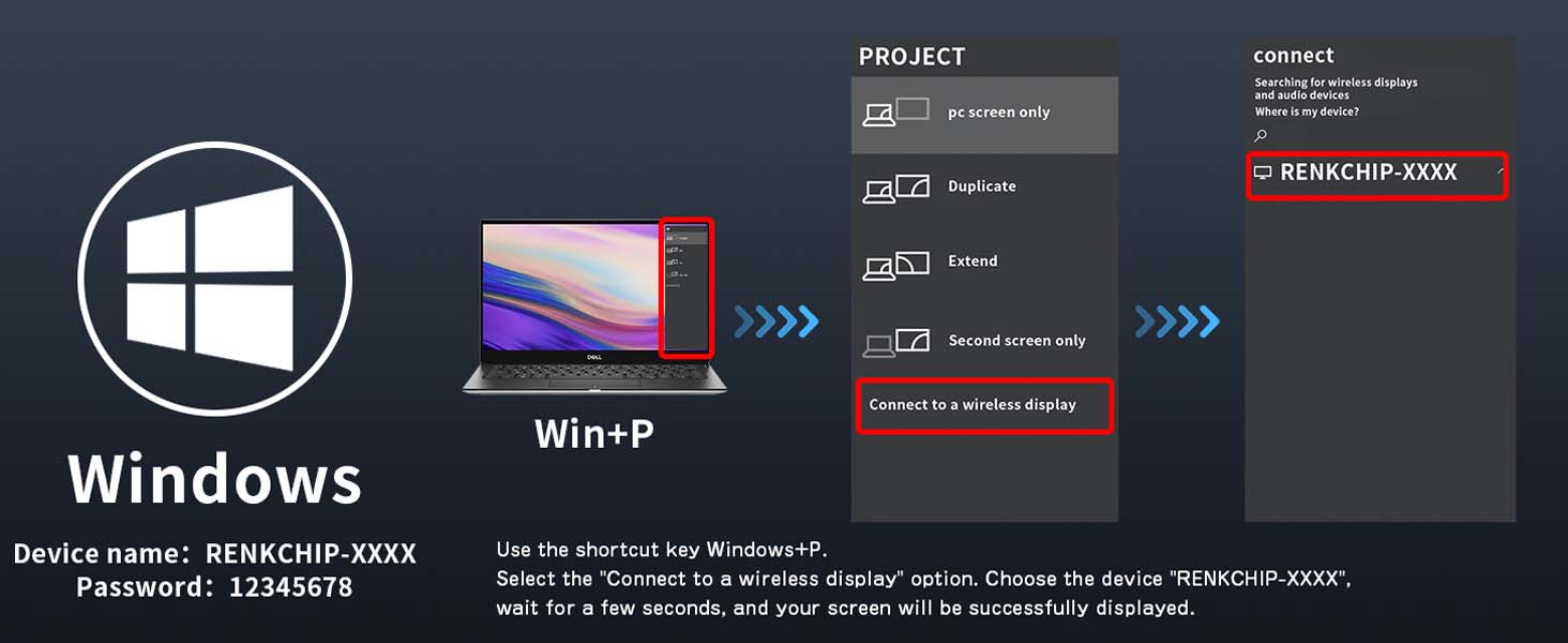 Wireless HDMI Display Dongle Adapter