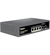 Ztyuav 6 Port Unmanaged 2.5G PoE Switch with 4 x 2.5G PoE+ Ports @75W, 2 x 10G SFP+, IEEE802.3af/...