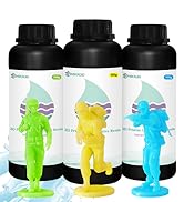  3D Printing UV-Curing Resin Standard Tough Rigid, 3 Colors Lime Green/Yellow/Sky Blue