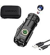 UNROEVS Mini Flashlight 2550 Lumens Rechargeable USB C Charging, Small Flashlights High Lumens 5 ...
