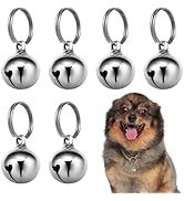 Hemobllo Dog Bell: 5-Piece Pet Bells for Dog Cat Collar, Clear Sound, Silver Metal Charm Pet Pend...