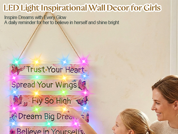 Girls Room Decor for Teen Girls Butterfly Wall Decor with LED Lights