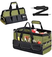 TOOL DORM Tool Bag, 16 Inch Tool Bag with 21 Pockets, Portable Empty Tool Box Organizer, Big Stor...