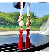 Buddha Hanging Car Charm Car Mirror Hanging Accessories, Tassels Rear View Mirror Accessories Car...