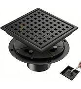 Ceruleanix 6 Inch Square Shower Drain, High Flow Quadrato Grate, SUS304 Stainless Steel with Odor...