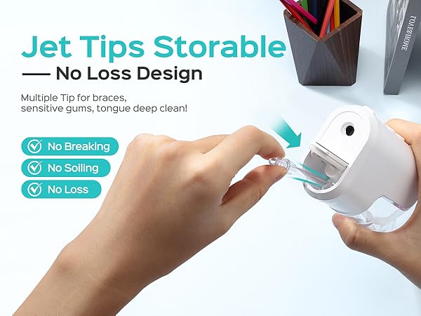 COSLUS Mini Water Flosser for Travel: Portable Compact Design, Cordless Oral Irrigator for Braces