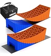 WELLUCK Camper Leveler, RV Leveling Blocks Camper Wheel Chocks Up to 35,000 lbs, 2 Packs Heavy Du...