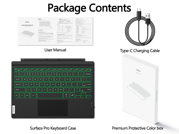 surface pro keyboard for 7+/7/6/5/4/3 Microsoft surface pro keyboard type cover wireless bluetooth
