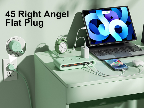 usb c charging station with 45 Right Angel Flat Plug