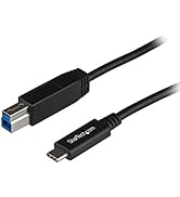 StarTech.com USB C to USB B Printer Cable - 1m / 3 ft - Superspeed - USB 3.1 - 10Gbps - USB C Pri...