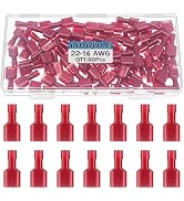 LIDUOLE 22-16 AWG Nylon Male and Female Spade Connectors Insulated Red Quick Disconnect Wire Conn...