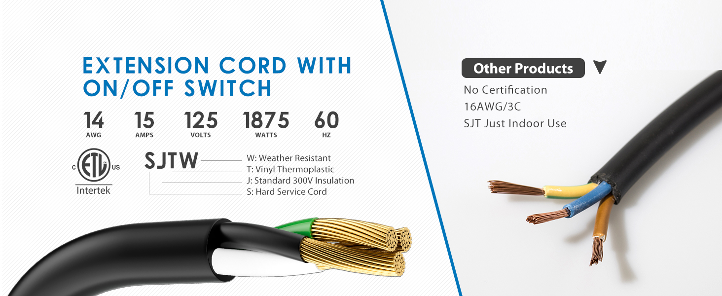 3 Outlet Extension Cord