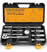 ELEAD 8-Piece 3/8" Drive Magnetic Swivel Spark Plug Socket Set, 5/8", 9/16", 14mm, 16mm, Include ...