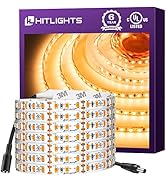 HitLights LED Strip Lights Warm White 2700K, 16.4ft High Density Tape Light for Bedroom, 600 LEDs...