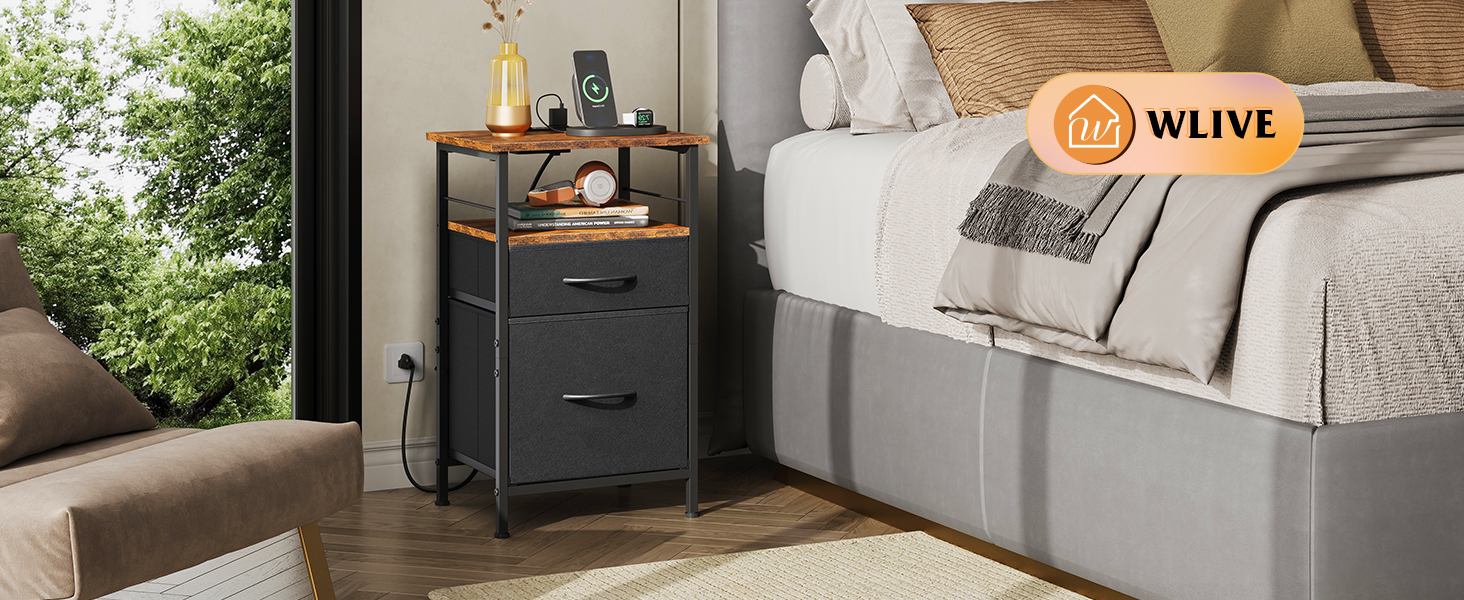 Nightstand with Charger Station