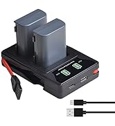 Pickle Power 2Pcs NB-2L NB-2LH Battery and LED Dua Charger with Type C Port for Digital Rebel XT ...