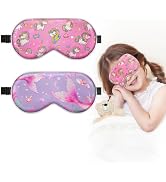 BeeVines Kids 100% Real Mulberry Silk Sleep Mask 2 Pack, Original Design Pure Silk Sleeping Eye M...