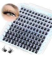 PHKERATA Wispy Eyelash Clusters Natural Lash Clusters 120 pcs Cluster Eyelash Extensions Wispy D ...