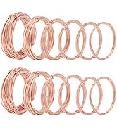 BENECREAT 12 Rolls 196 Feet Dead Soft Copper Wire, 18/20/22/24/26/28 Gauge Solid Bare Copper Wire...