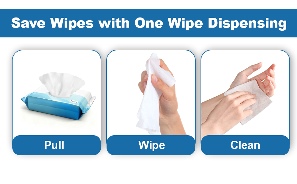 flushable wipe with one wipe dispensing