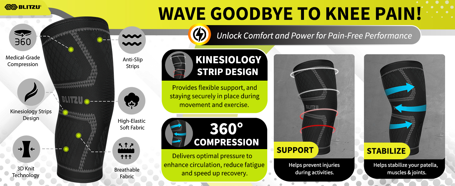 knee compression sleeves for men women knee brace support