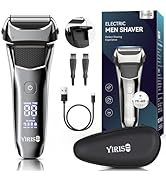 YIRISO Electric Shaver, Electric Razor Foil Shaver for Men Shaving, Rechargeable Razors with Bear...