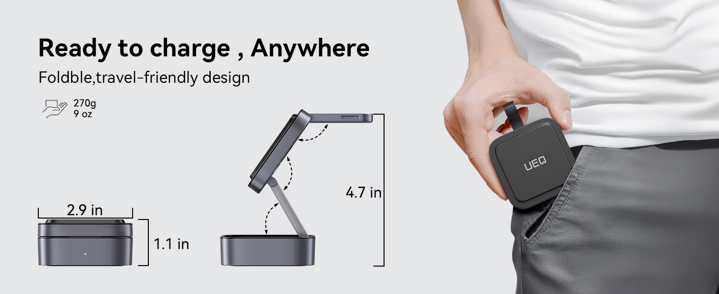 foldable 3 in 1 wireless charging station