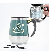 daasigwaa Rechargeable Self Stirring Mug - Magnetic Electric Auto Mixing Stainless Steel Cup for ...