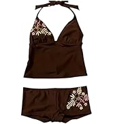 Whimsy Beach Swimsuit 2000s Vacation Going Out Outfits Sexy Vintage Summer Set 2 Pieces Y2k Flora...