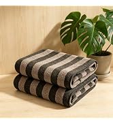 Oliven 2 Piece Brown Cabana Stripe Hand Towels for Bathroom 16"x31" Ultra Soft Breathable Hand Fa...