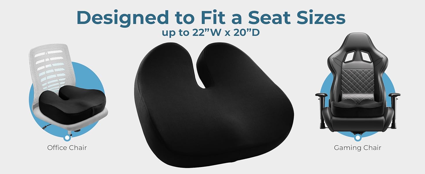 Seat Cushion Designed to fit a Seat Sizes up to 22&amp;#34; x 20&amp;#34;