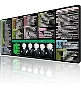 Raryine Excel Shortcuts Cheat Sheet,Office Desk mat,Keyboard Shortcut Mouse pad,Non-Slip excel De...