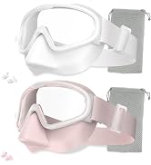 Aegend Swim Goggles with Nose Cover,No Hair Pull,UV Protection Wide View Fabric Swimming Goggles ...