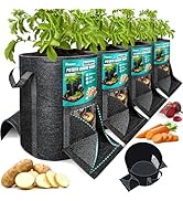[Upgraded] 4PCS 20-Gallon Potato Grow Bags with Unique Harvest Window, Visible Window, Garden Pla...