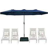 SUPERJARE 13FT Outdoor Patio Umbrella with Base Included, Double Sided Pool Umbrellas with Fade R...