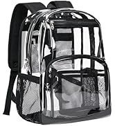 Vorspack Clear Backpack Heavy Duty - Large Transparent Bookbag for Adults, See Through Backpack f...