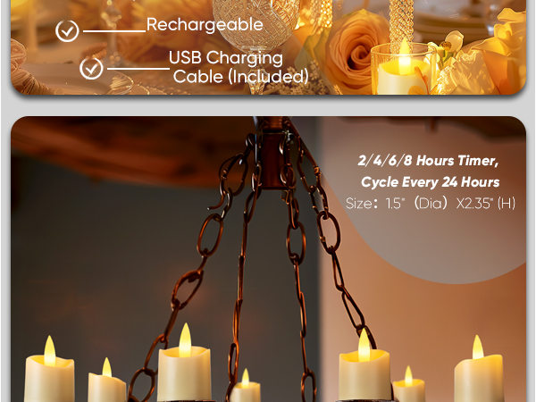 Rechargeable Flameless Votive Candles