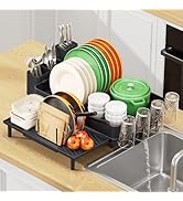 Urackify Dish Rack for Kitchen Counter, 304 Stainless Steel Dish Drying Rack, Expandable Dish Dra...