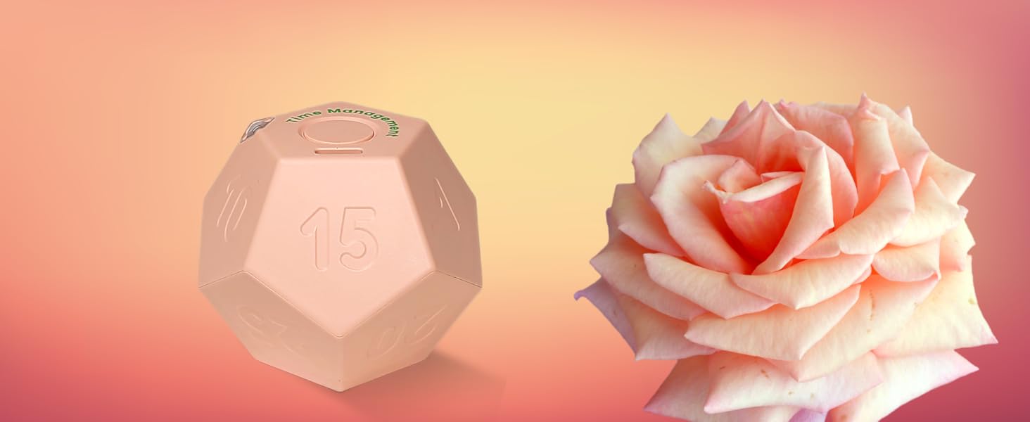 CreaViva pomodoro cube timer rose pink color