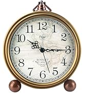 Maxspace Desk Clocks, Small Table Alarm Clocks for Shelf Bedroom Office,Vintage Metal Aesthetic L...