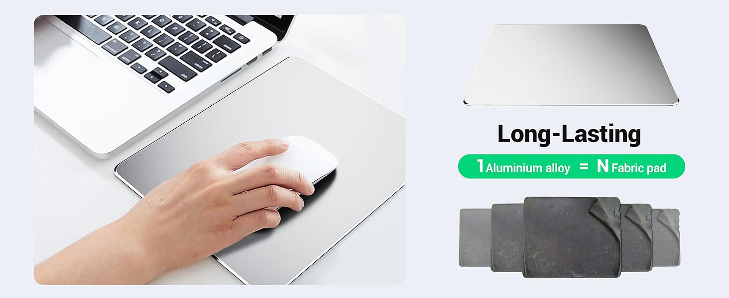 apple mouse pad hard metal mac aluminum magic glass mouse pad imac grey modern gray silver laser