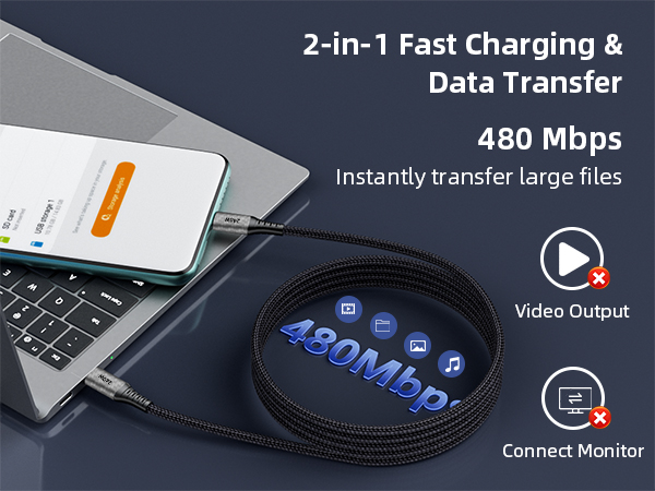 USB-C to USB-C Cable Date Transfer PD 240W Fast Charging