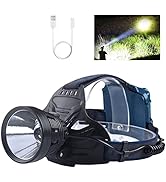 LED Headlamp Rechargeable, 10000 Lumens Super Bright Headlamps for Adults, KC06 Head Lamps with 4...