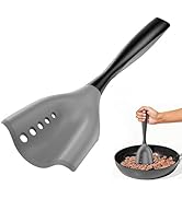 Meat Chopper Spatula for Ground Beef, Hamburger Smasher Tool, Silicone Potato Masher with Perfora...