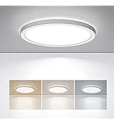 BLNAN LED Flush Mount Ceiling Light, 9 Inch 18W 3000K/4000K/5000K Hardwire Light Fixture, Ultra T...
