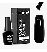 L'UGX Diamond Gel Top Coat – No Wipe Clear Top Coat Gel Nail Polish, UV Gel Top Coat for 30+ Days...