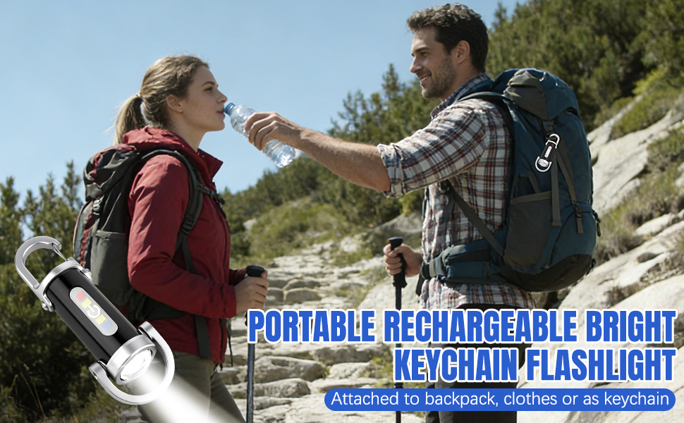 Portable Rechargeable Bright Keychain Flashlight