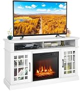 ARLIME 48 Inch Electric Fireplace TV Stand, Fireplace Heater with Mantel, 18 Inch Fireplace Inser...