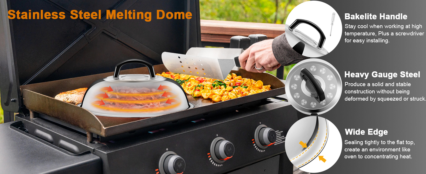 basting cover griddle melting dome large melt lid cooking steaming stainless steel