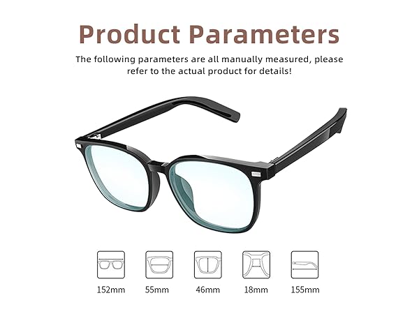 bluetooth audio smart glasses, blue light glasses for women men, remote shooting